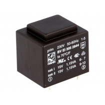 BV EI 305 2844; Transformer: encapsulated; 2.3VA; 230VAC; 15V; 15V; 76mA; 76mA; 111g; HAHN BV EI 305 2844; Transformer: encapsulated; 2.3VA; 230VAC; 15V; 15V; 76mA; 76mA; 111g; HAHN