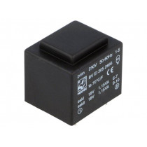 BV EI 305 2895; Transformer: encapsulated; 2.3VA; 230VAC; 18V; 18V; 64mA; 64mA; 111g; HAHN