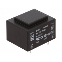 BV EI 307 8001; Transformer: encapsulated; 1.3VA; 230VAC; 12V; 108mA; Mounting: PCB; HAHN