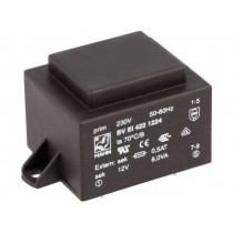 BV EI 422 1224; Transformer: encapsulated; 6VA; 230VAC; 12V; 500mA; Mounting: PCB; HAHN