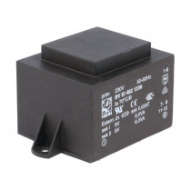 BV EI 482 1238; Transformer: encapsulated; 12VA; 230VAC; 9V; 9V; 667mA; 667mA; 350g; HAHN