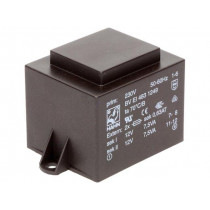BV EI 483 1249; Transformer: encapsulated; 15VA; 230VAC; 12V; 12V; 625mA; 625mA; HAHN