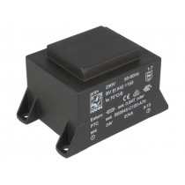BV EI 542 1163; Transformer: encapsulated; 20VA; 230VAC; 24V; 834mA; Mounting: PCB; HAHN