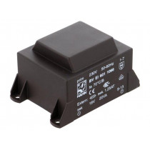 BV EI 601 1066; Transformer: encapsulated; 20VA; 230VAC; 18V; 1112mA; Mounting: PCB; HAHN