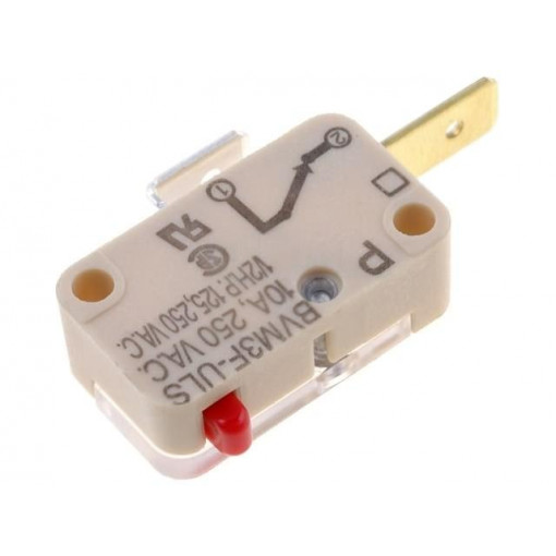 BVM3F-ULS; Microswitch SNAP ACTION; without lever; SPST-NC; 10A/250VAC; SAIA-BURGESS BVM3F-ULS; Microswitch SNAP ACTION; without lever; SPST-NC; 10A/250VAC; SAIA-BURGESS