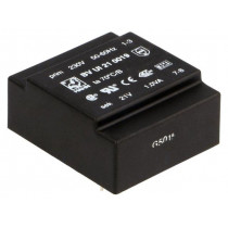 BV UI 21 0019; Transformer: encapsulated; 1VA; 230VAC; 21V; 47mA; Mounting: PCB; HAHN