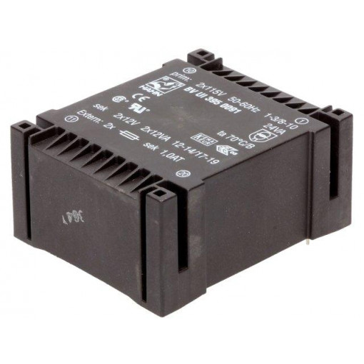 BV UI 395 0091; Transformer: encapsulated; 24VA; 115/115VAC; 12V; 12V; 1000mA; 460g; HAHN