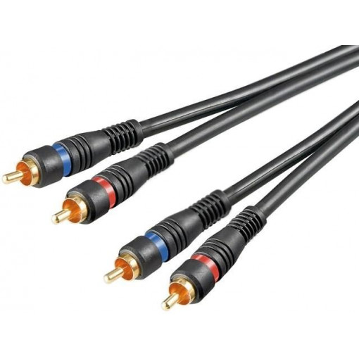 50032; Cable; RCA plug x2,both sides; 1.5m; Plating: gold-plated; black; Goobay 50032; Cable; RCA plug x2,both sides; 1.5m; Plating: gold-plated; black; Goobay