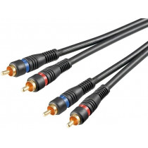 50119; Cable; RCA plug x2,both sides; 3m; Plating: gold-plated; black; Goobay