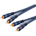 50175; Cable; RCA plug x2,control,both sides; 5m; Plating: gold-plated; Goobay