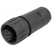 C016 30D006 100 12; Connector: circular; plug; PIN: 7; female; soldering; silver plated; AMPHENOL