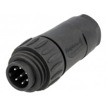 C016 30H006 100 12; Connector: circular; plug; PIN: 7; male; soldering; silver plated; AMPHENOL