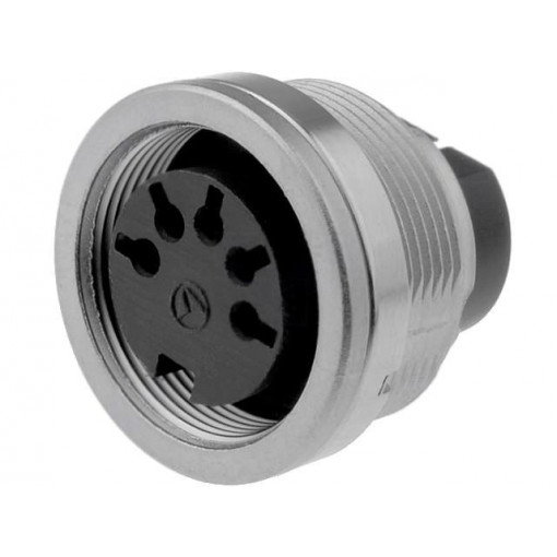 C091 11N105 000 2; Connector: M16; socket; female; for panel mounting,rear side nut; AMPHENOL