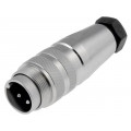 C091 31H004 100 2; Connector: M16; plug; male; soldering; for cable; PIN: 4; 5A; 300V; AMPHENOL