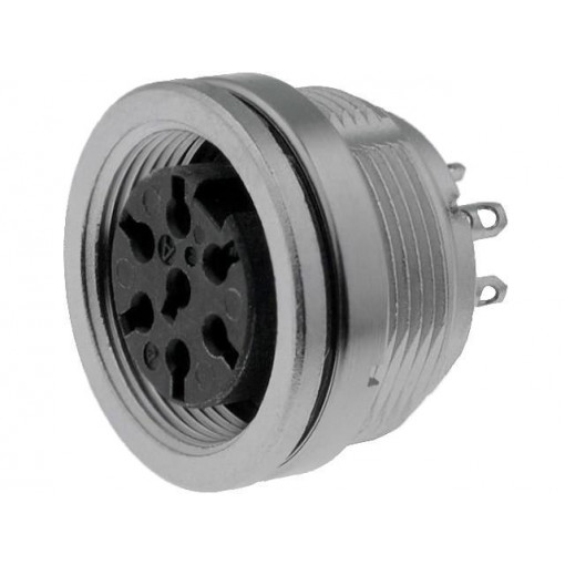 C091 31N007 100 2; Connector: M16; socket; female; soldering; PIN: 7; 5A; 100V; 0.5mm2; AMPHENOL