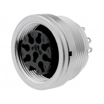 C091 31N008 100 2; Connector: M16; socket; female; soldering; PIN: 8; 5A; 100V; 0.5mm2; AMPHENOL