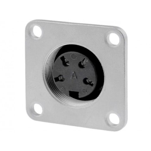 C091 31T004 100 2; Connector: M16; socket; female; soldering; PIN: 4; 5A; 300V; 0.5mm2; AMPHENOL