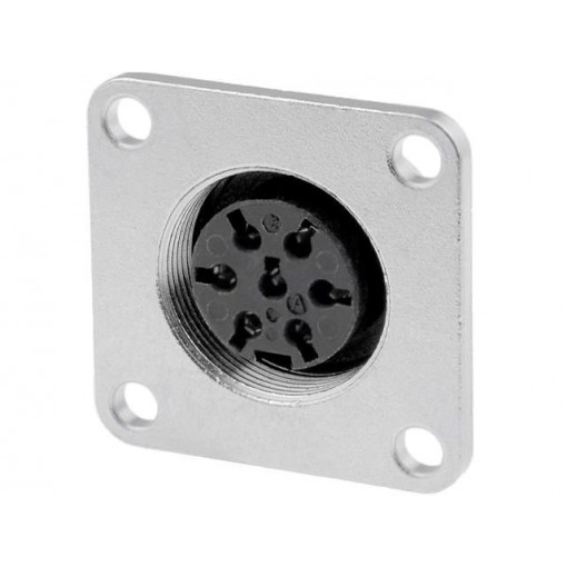 C091 31T007 100 2; Connector: M16; socket; female; soldering; PIN: 7; 5A; 100V; 0.5mm2; AMPHENOL