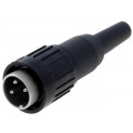 T 3274 501; Plug; DIN; male; PIN: 3; straight; for cable; soldering; 300V; 5A; AMPHENOL