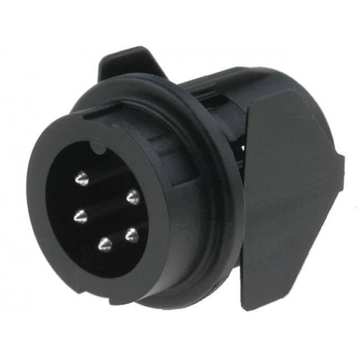 T 3376 500; Socket; DIN; male; PIN: 5; Layout: 240°; soldering; 300V; 5A; 0.5mm2; AMPHENOL