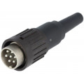 T 3434 501; Plug; DIN; male; PIN: 7; Layout: 360°; straight; for cable; soldering; AMPHENOL