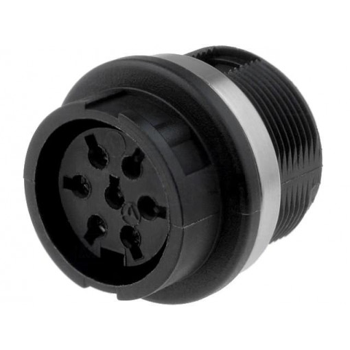 T 3437 000; Socket; DIN; female; PIN: 7; Layout: 360°; soldering; 300V; 5A; 0.5mm2; AMPHENOL