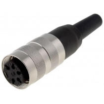 T 3361 001; Connector: M16; plug; female; soldering; for cable; PIN: 5; 5A; 300V; AMPHENOL