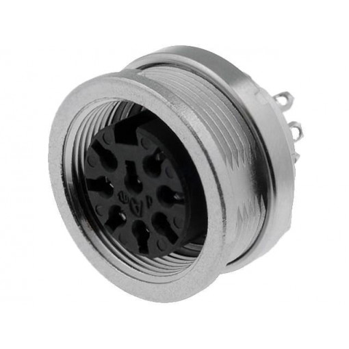 T 3507 000; Connector: M16; socket; female; soldering; PIN: 8; 5A; 100V; IP40; AMPHENOL