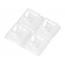 C12361_HB-2X2-W; LED lens; square; transparent; 43÷57°; H: 8.5mm; Ømount.hole: 3.1mm; LEDIL