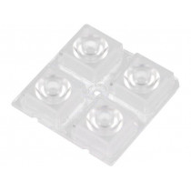 C13233_HB-2X2-M; LED lens; square; transparent; 25÷32°; H: 8.5mm; Ømount.hole: 3.1mm; LEDIL