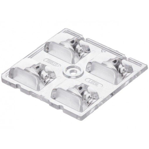 C13300_STRADA-2X2-T2; LED lens; square; transparent; H: 7.7mm; Outside dim: 50x50mm; LEDIL