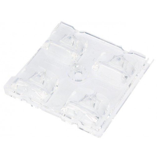 C14165_STRADA-2X2-ME-WIDE2; LED lens; square; transparent; H: 7mm; Application: TL1L4,XP-G2; LEDIL