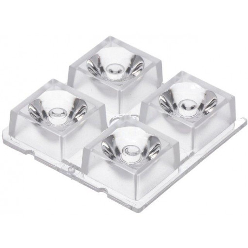 C14541_HB-2X2-RS; LED lens; square; transparent; 11÷18°; H: 10mm; LEDIL