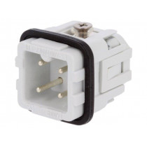C146 10A003 002 4; Connector: HDC; contact insert; male; C146; PIN: 4; 3+PE; size A3; AMPHENOL C146 10A003 002 4; Connector: HDC; contact insert; male; C146; PIN: 4; 3+PE; size A3; AMPHENOL