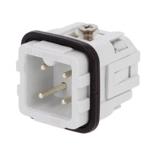 C146 10A003 002 4; Connector: HDC; contact insert; male; C146; PIN: 4; 3+PE; size A3; AMPHENOL C146 10A003 002 4; Connector: HDC; contact insert; male; C146; PIN: 4; 3+PE; size A3; AMPHENOL