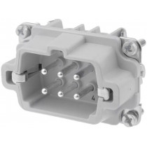 C146 10A006 002 1; Connector: HDC; contact insert; male; C146; PIN: 6; 6+PE; size E6; AMPHENOL C146 10A006 002 1; Connector: HDC; contact insert; male; C146; PIN: 6; 6+PE; size E6; AMPHENOL