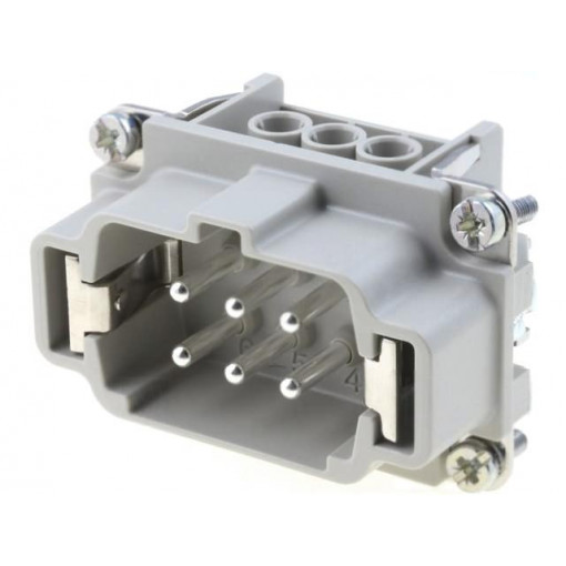 C146 10A006 102 1; Connector: HDC; contact insert; male; C146; PIN: 6; 6+PE; size E6; AMPHENOL C146 10A006 102 1; Connector: HDC; contact insert; male; C146; PIN: 6; 6+PE; size E6; AMPHENOL