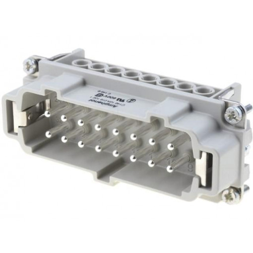 C146 10A016 102 1; Connector: HDC; contact insert; male; C146; PIN: 16; 16+PE; size E16; AMPHENOL C146 10A016 102 1; Connector: HDC; contact insert; male; C146; PIN: 16; 16+PE; size E16; AMPHENOL