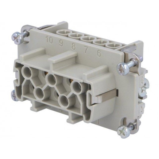 C146 10B003 102 3; Connector: HDC; contact insert; female; C146; PIN: 5; 5+PE; size E10; AMPHENOL