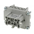 C146 10B006 102 1; Connector: HDC; contact insert; female; C146; PIN: 6; 6+PE; size E6; AMPHENOL