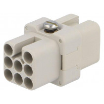 C146 10B008 000 2; Connector: HDC; female; C146,heavy|mate D; PIN: 8; size A3; 16A; 42V; AMPHENOL