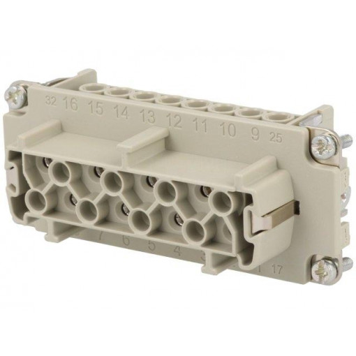 C146 10B016 002 1; Connector: HDC; contact insert; female; C146; PIN: 16; 16+PE; 19A; AMPHENOL C146 10B016 002 1; Connector: HDC; contact insert; female; C146; PIN: 16; 16+PE; 19A; AMPHENOL