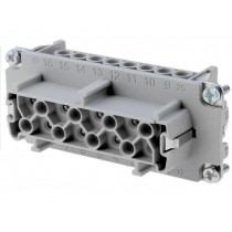 C146 10B016 102 1; Connector: HDC; contact insert; female; C146; PIN: 16; 16+PE; 19A; AMPHENOL