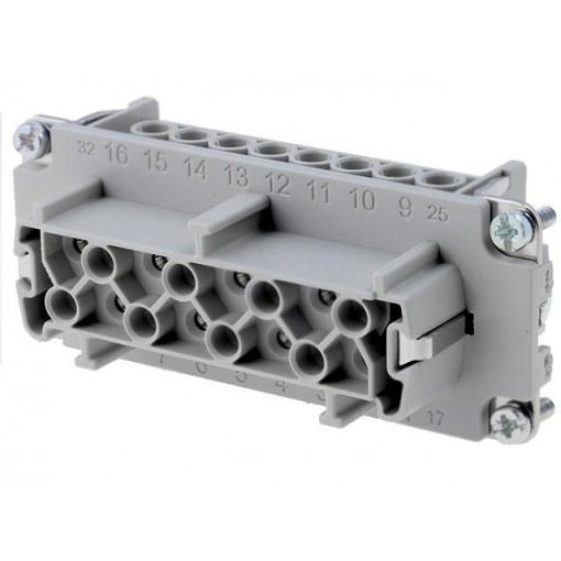 C146 10B016 102 1; Connector: HDC; contact insert; female; C146; PIN: 16; 16+PE; 19A; AMPHENOL