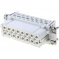 C146 10B016 102 4; Connector: HDC; contact insert; female; C146; PIN: 16; 16+PE; 14A; AMPHENOL