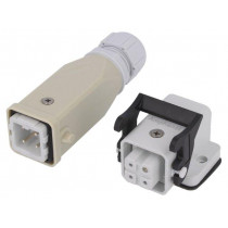 C146 10E003 923 4; Connector: HDC; male + female; C146; PIN: 4; 3+PE; size A3; M20; 10A; AMPHENOL