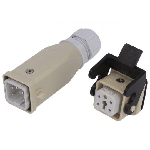 C146 10E004 922 4; Connector: HDC; male + female; C146; PIN: 5; 4+PE; size A3; straight; AMPHENOL