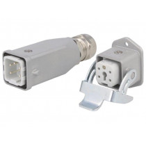 C146 10E004 924 4; Connector: HDC; male + female; C146; PIN: 5; 4+PE; size A3; straight; AMPHENOL