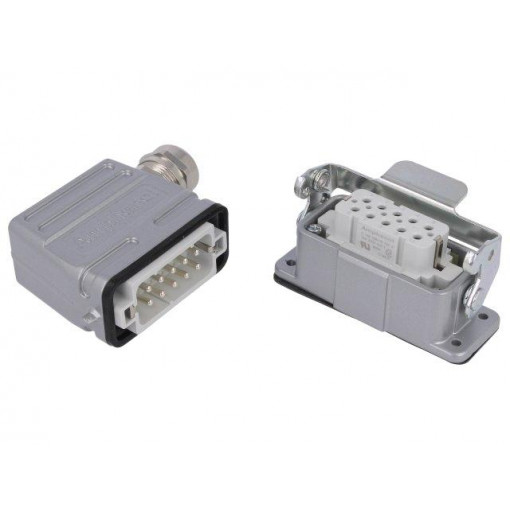 C146 10E010 921 1; Connector: HDC; male + female; C146; PIN: 10; 10+PE; size E10; M20; AMPHENOL