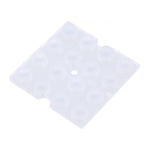 C15430_STRADELLA-16-HB-S; LED lens; square; Mat: PMMA plexiglass; transparent; 25°; H: 7.5mm; LEDIL